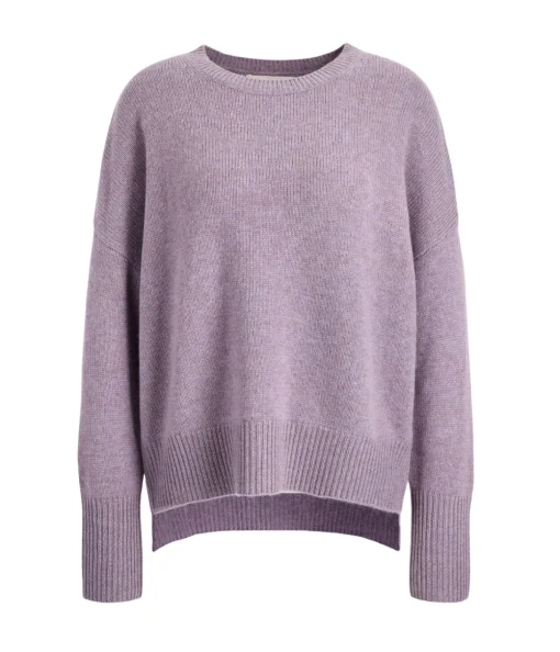 Mila Round Neck Sweater in Iris Melange