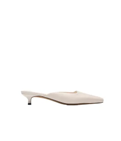 Mimi Leather Mule in Crema