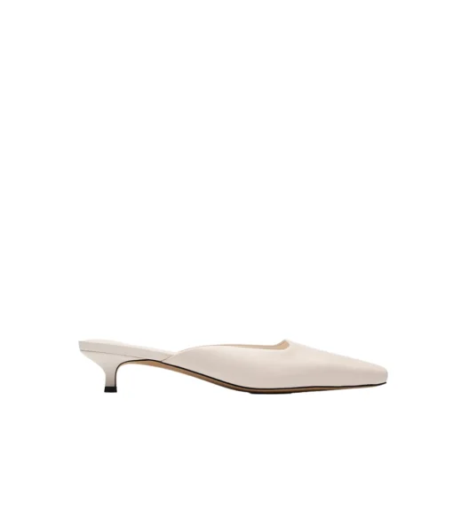 Mimi Leather Mule in Crema