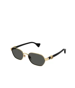 Mini Running Oval Shaped Sunglasses in Gold