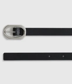 Mini Signature Link Belt in Black and Silver