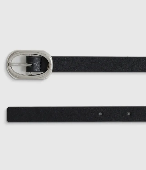Mini Signature Link Belt in Black and Silver