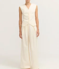 Minimal Fold Trousers in Ivory