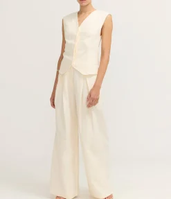 Minimal Fold Trousers in Ivory