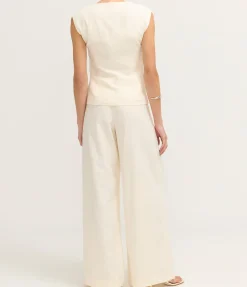 Minimal Fold Trousers in Ivory