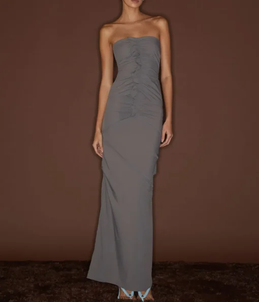 Minimal Ruffle Skirt in Slate