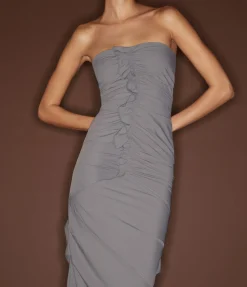Minimal Ruffle Skirt in Slate