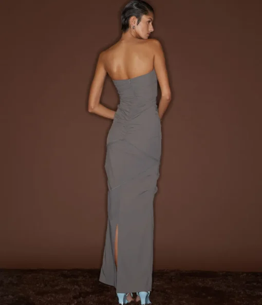 Minimal Ruffle Skirt in Slate