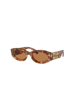 Miu Miu Oval Sunglasses in Brown Havana