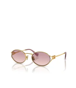 Miu Miu Oval Sunglasses in Gold