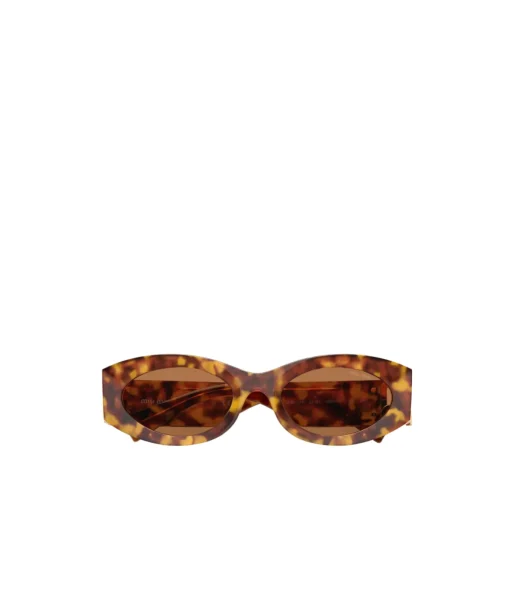 Miu Miu Oval Sunglasses in Brown Havana
