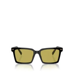Miu Miu Rectangle Sunglasses in Black Olive Green
