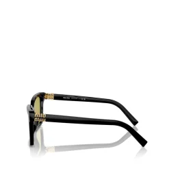 Miu Miu Rectangle Sunglasses in Black Olive Green