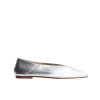 Moa Leather Flat in Laminated Silver
