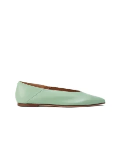 Moa Nappa Leather Flat in Mint