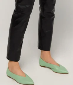 Moa Nappa Leather Flat in Mint
