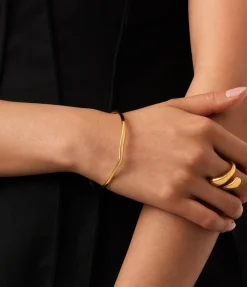 Molten Ripple Bangle in Gold