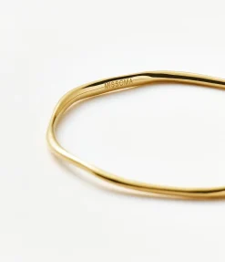 Molten Ripple Bangle in Gold