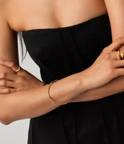 Molten Ripple Bangle in Gold