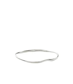 Molten Ripple Bangle in Silver