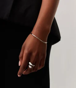 Molten Ripple Bangle in Silver