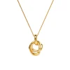 Molten Twisted Double Pendant Necklace in Gold