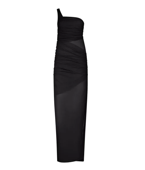 Moni One Shoulder Dress in Black
