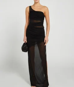 Moni One Shoulder Dress in Black