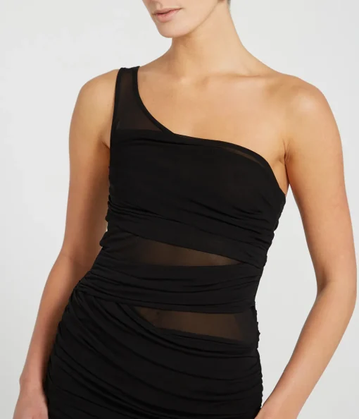 Moni One Shoulder Dress in Black