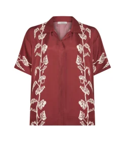 Montauk Silk Shirt in Burgundy Vine