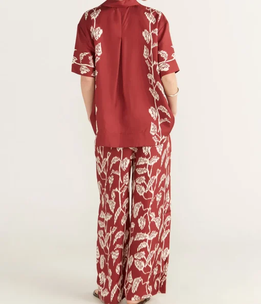 Montauk Silk Shirt in Burgundy Vine