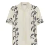Montauk Silk Shirt in Ecru Vine