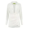 Naha Draped Silk Mini Dress in Ivory
