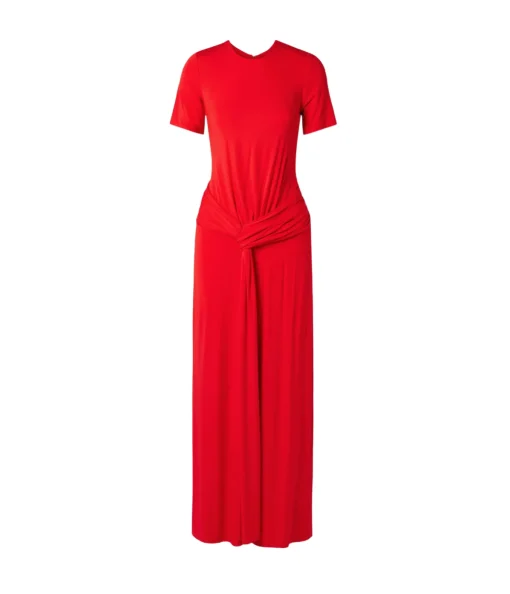 Nalani Short Sleeve Gown in Fiery Red