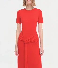 Nalani Short Sleeve Gown in Fiery Red