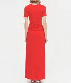 Nalani Short Sleeve Gown in Fiery Red