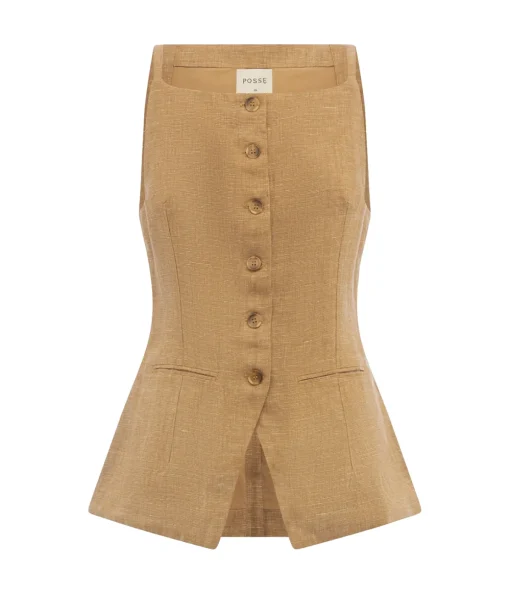 Nancy Gilet Vest in Walnut