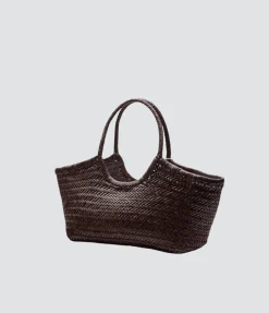 Nantucket Basket Bag in Dark Brown