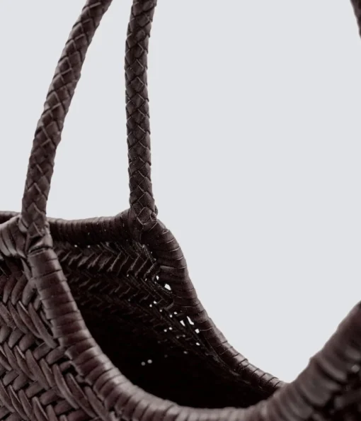 Nantucket Basket Bag in Dark Brown