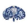 Navya Crop Top in Navy White