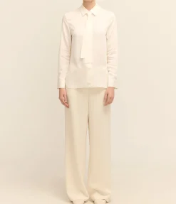 Neck Tie Shirt in Ivory