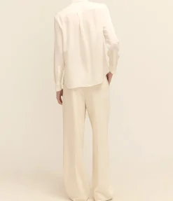 Neck Tie Shirt in Ivory