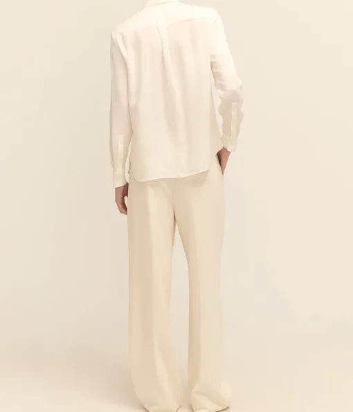 Neck Tie Shirt in Ivory