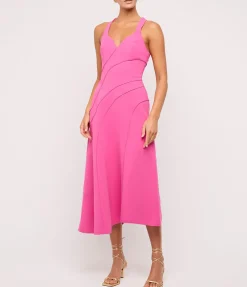 Newgate Midi Dress in Magenta