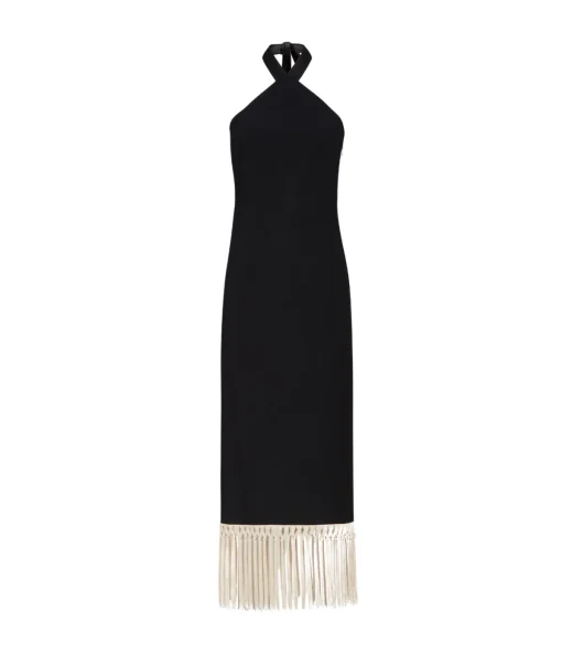Nina Fringe Dress in Black