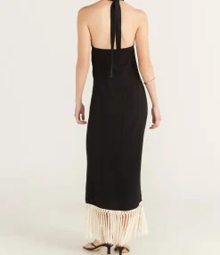 Nina Fringe Dress in Black