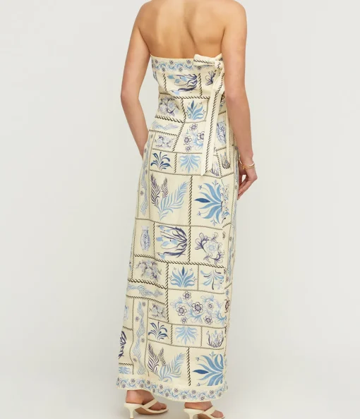 Noche Embroidered Wrap Dress in Tinaja