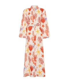 Noddy Linen Shirtdress in Coral