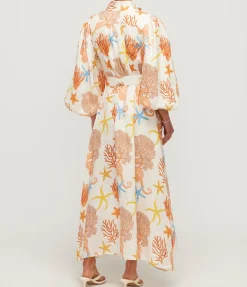 Noddy Linen Shirtdress in Coral