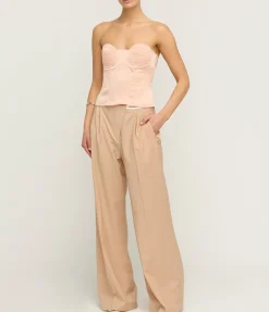 Noemie High Waisted Pant in Peach